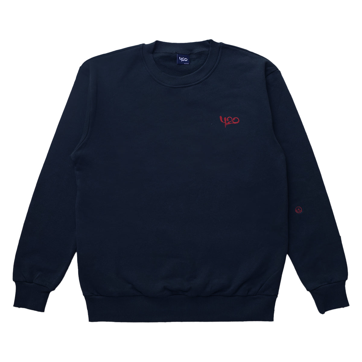 4.20 Sweater Maroon Logo Embro Navy 330gsm Fleece