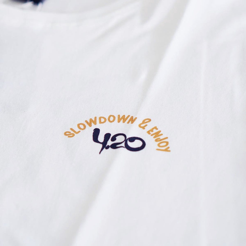 4.20 T-Shirt Combi Enjoy White 24s Cotton