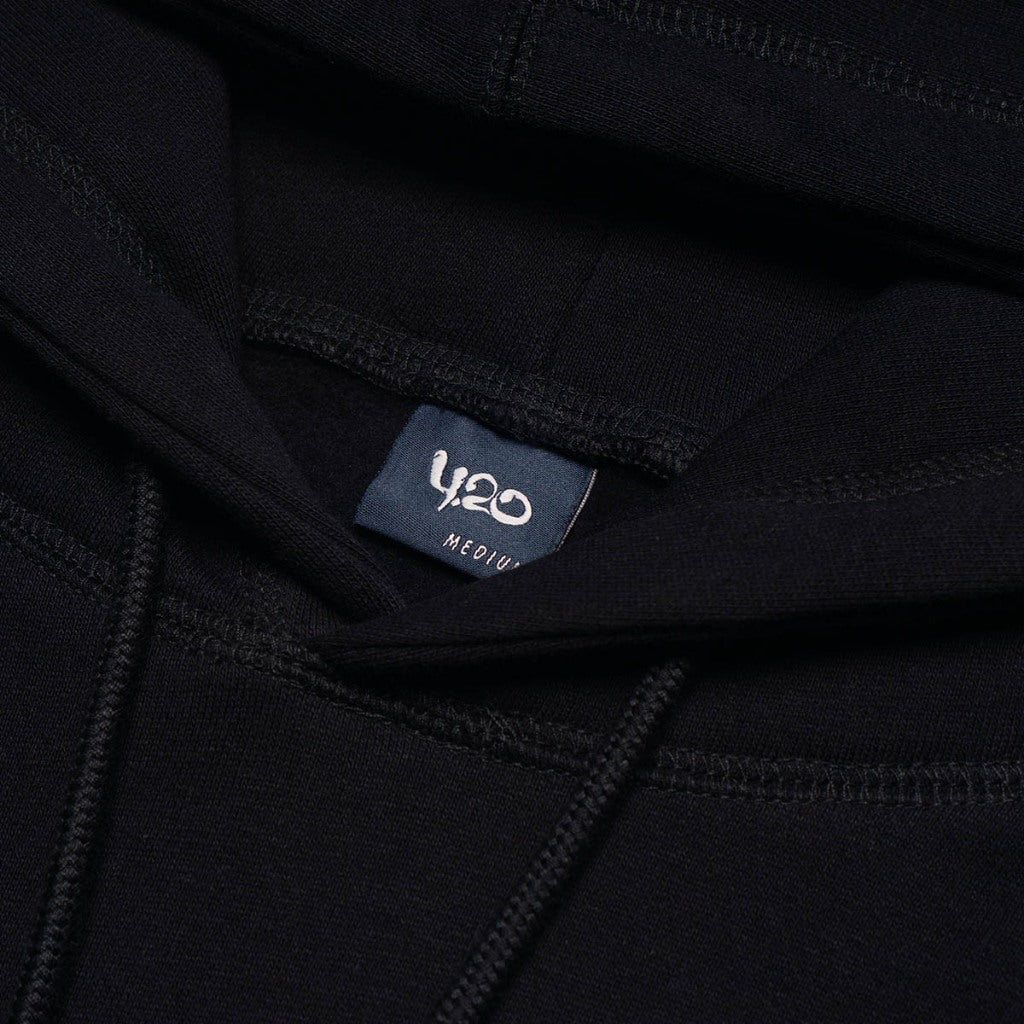 4.20 Hoodie White Mini Logo Embro Black