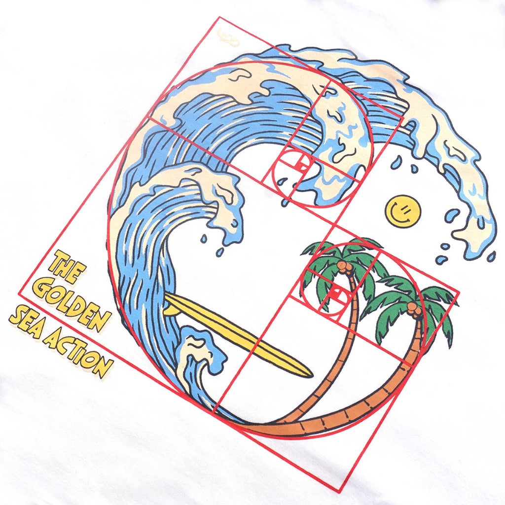 4.20 T-Shirt Golden Sea Action White 24s Cotton