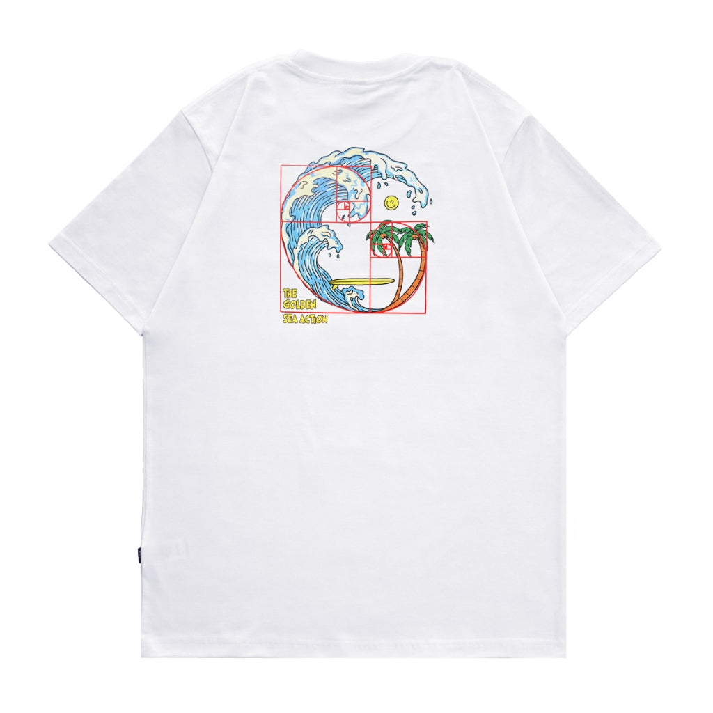 4.20 T-Shirt Golden Sea Action White 24s Cotton