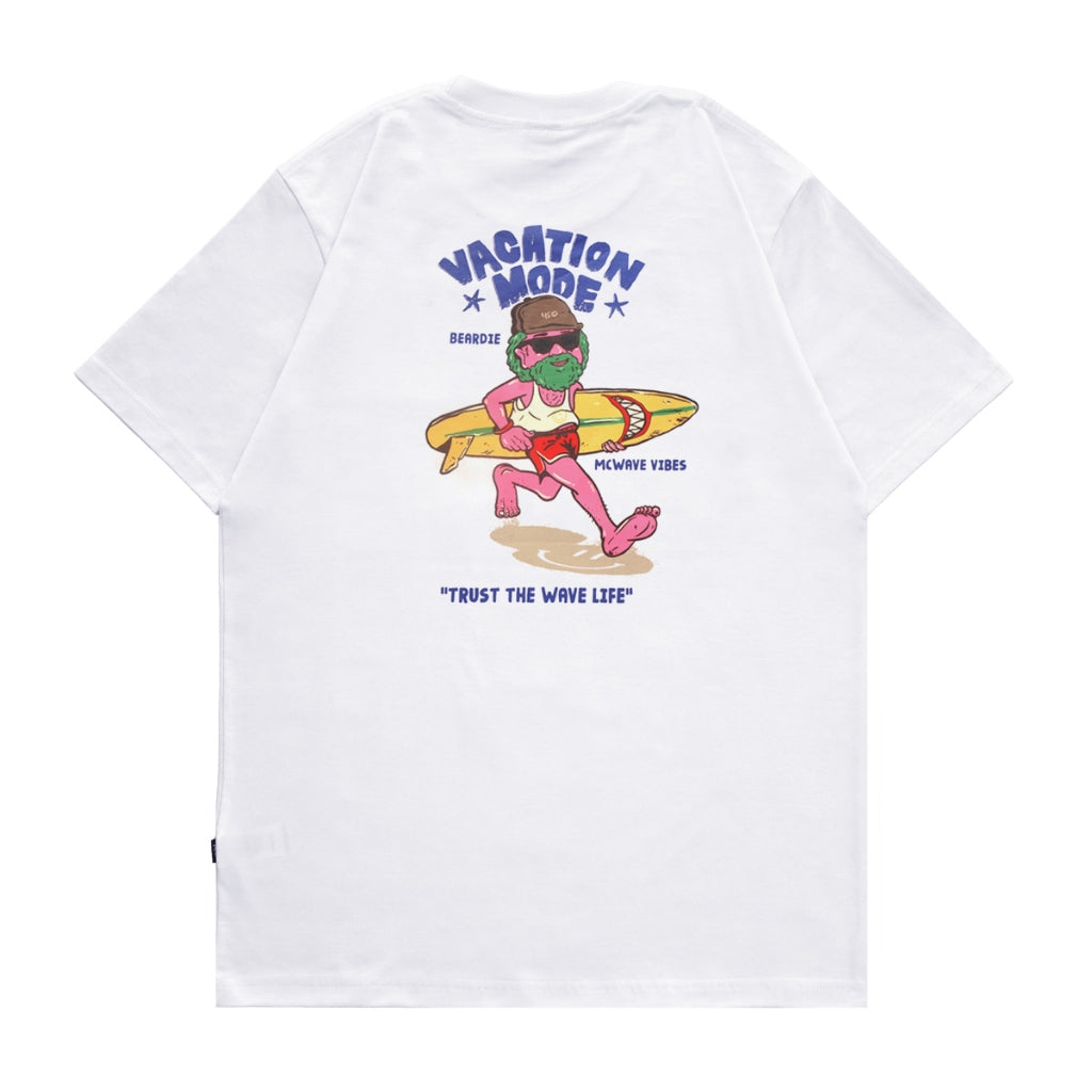 4.20 T-Shirt Beardie Vacation Mode White 24s Cotton