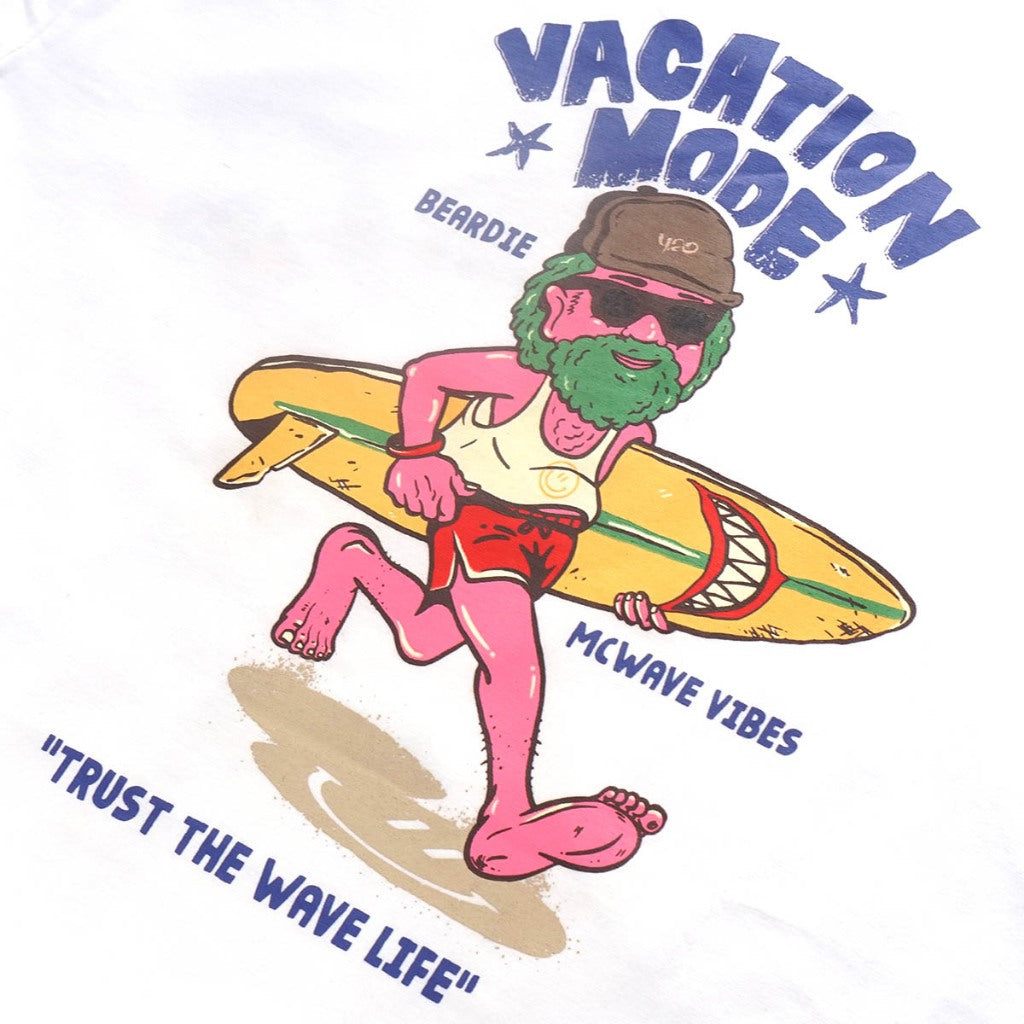 4.20 T-Shirt Beardie Vacation Mode White 24s Cotton