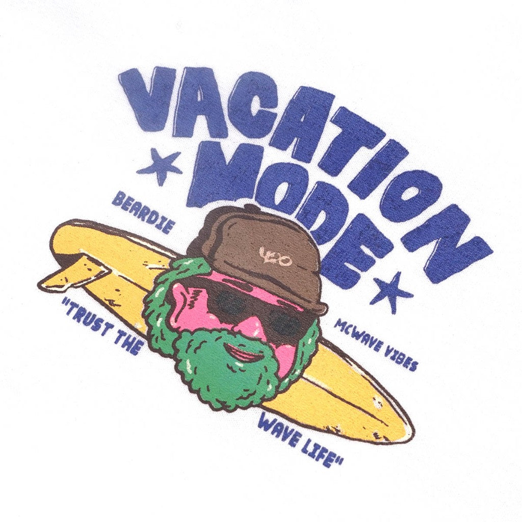 4.20 T-Shirt Beardie Vacation Mode White 24s Cotton