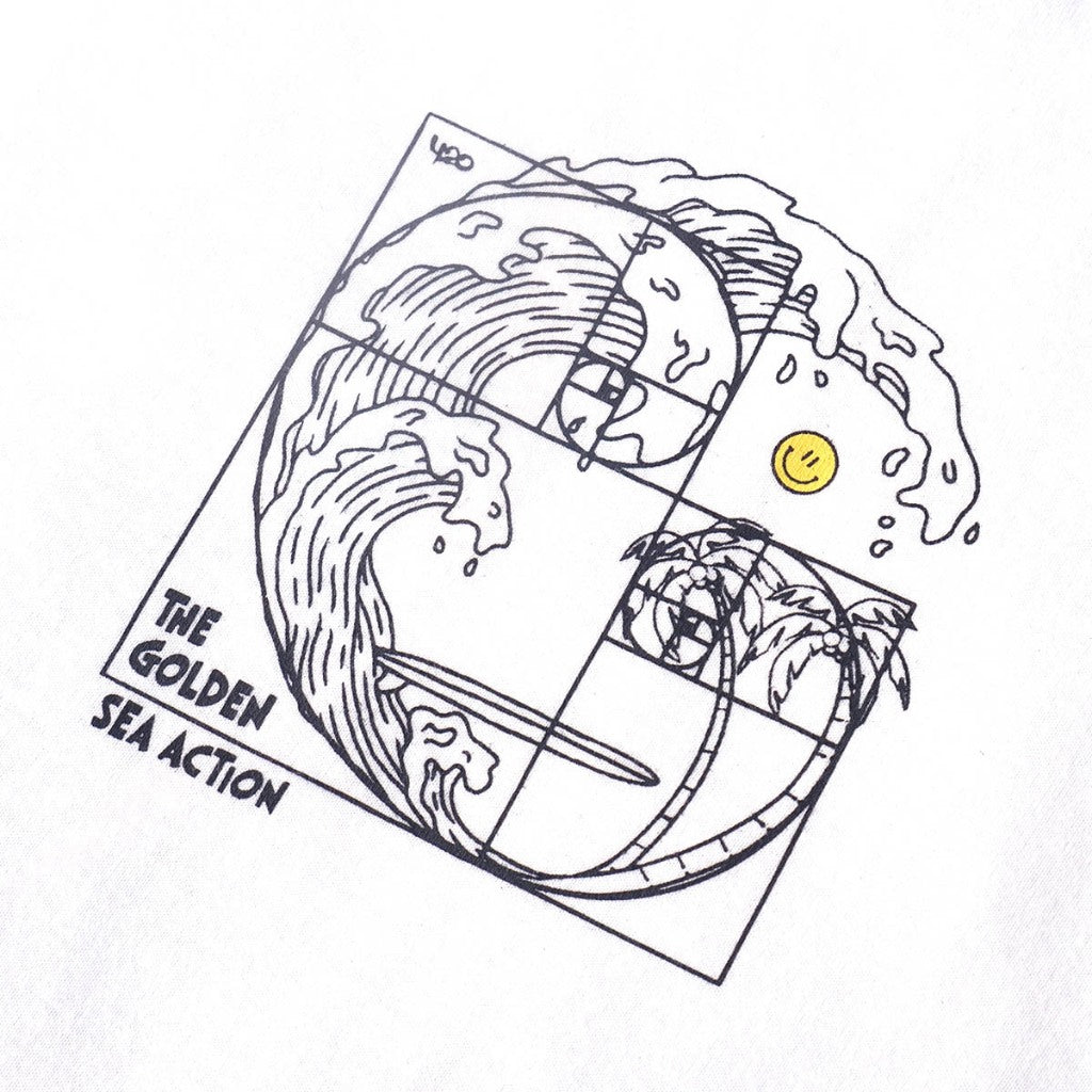 4.20 T-Shirt Golden Sea Action White 24s Cotton
