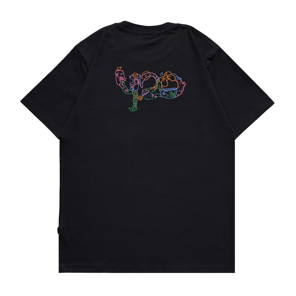 4.20 T-Shirt Popline Surrealism Black 24s Cotton