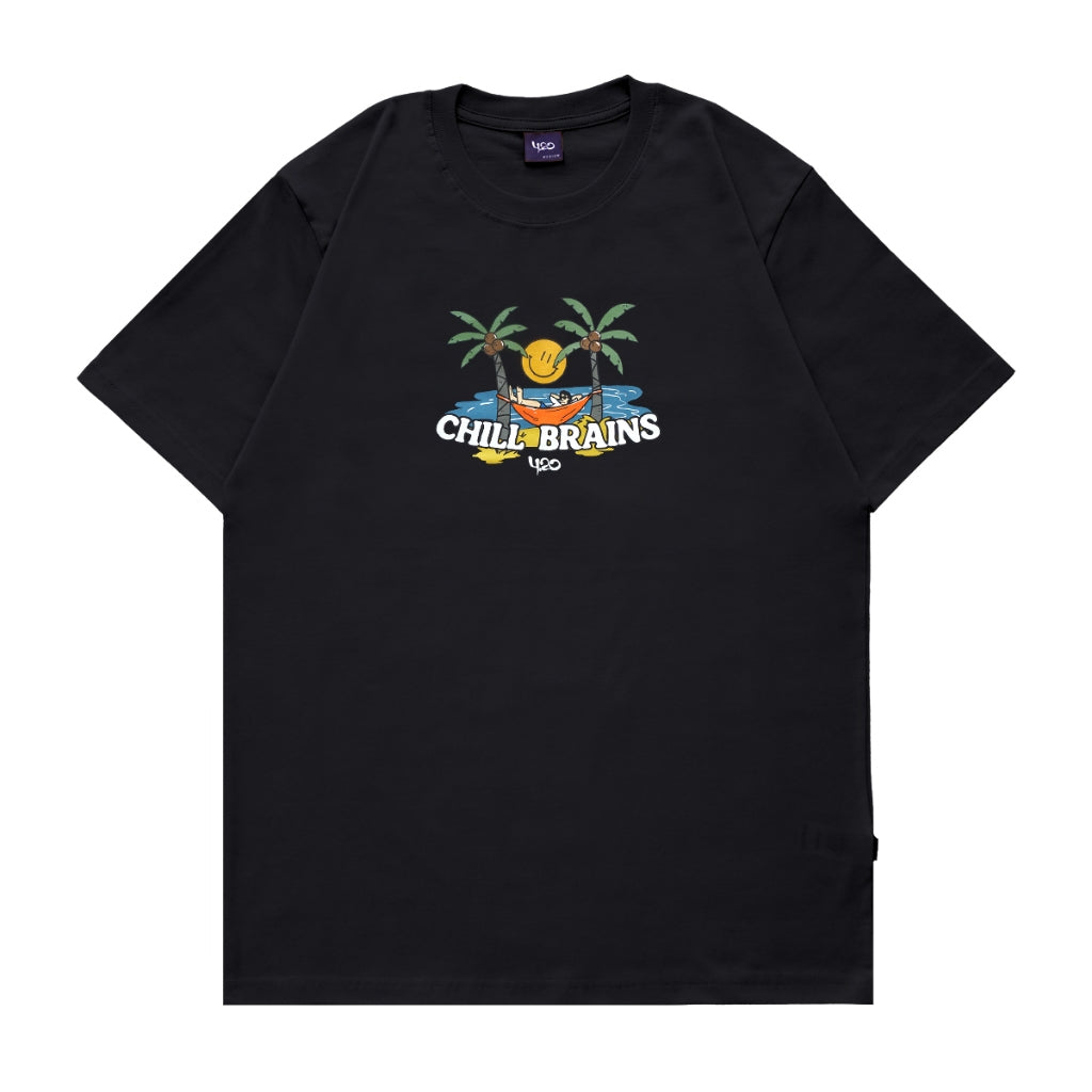 4.20 T-Shirt Chill Brains Black 24s Cotton