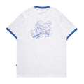 4.20 T-Shirt Holiday Crew Ringer Tee Blue White 24s Cotton