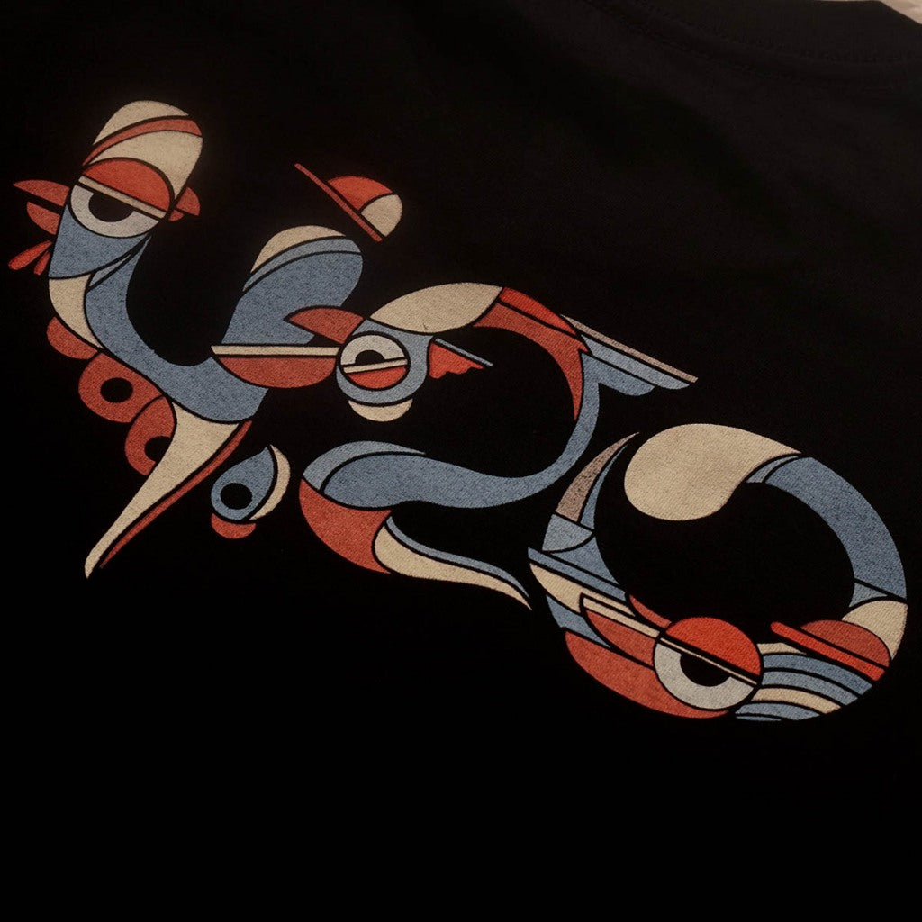4.20 T-Shirt Huichol Rooster Black 24s Cotton
