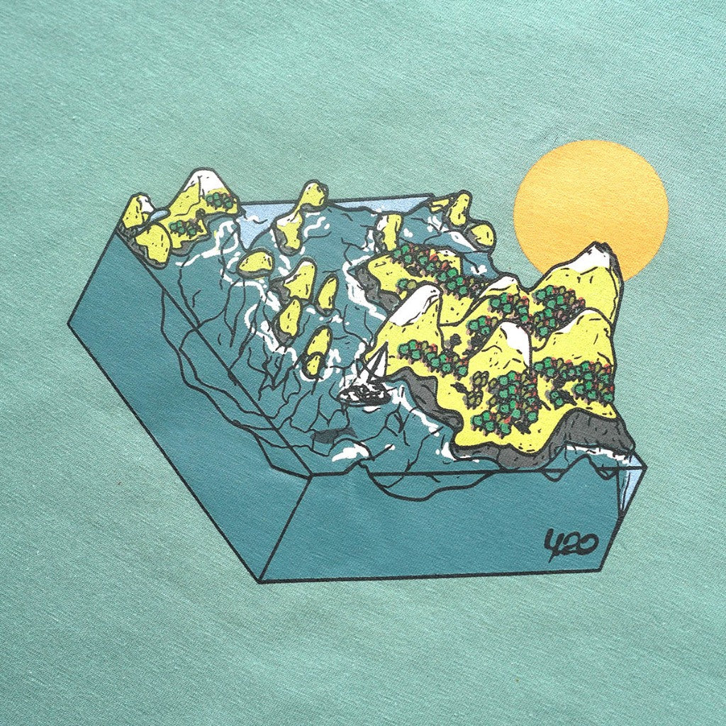 4.20 T-Shirt Aqua Island Feldspar Green 24s Cotton