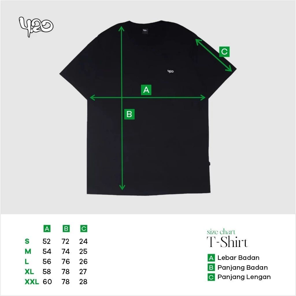 4.20 T-Shirt Veggie Black 24s Cotton