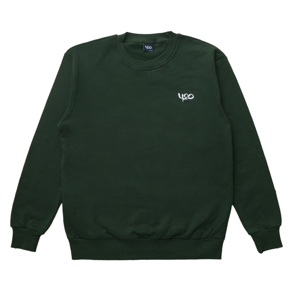 4.20 Sweater Mini Logo Embro Green 330gsm Fleece