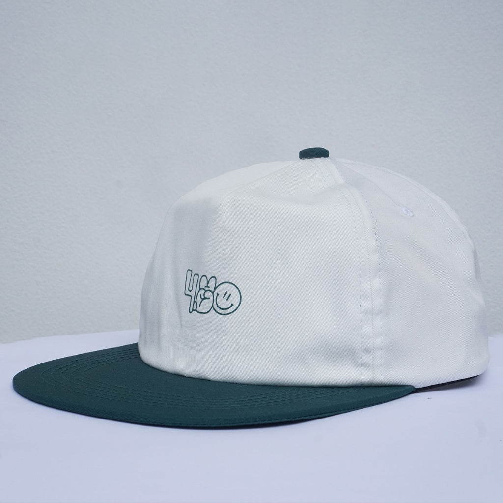 4.20 Hat Smillo Drift White Green Twill Cotton