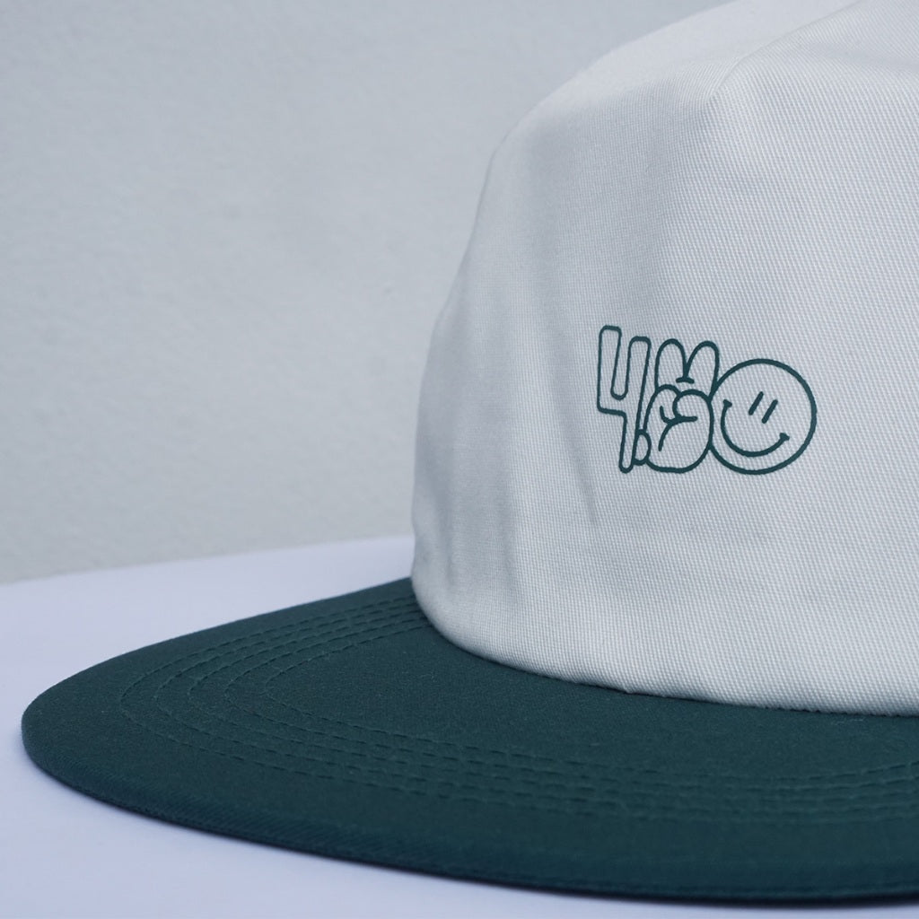 4.20 Hat Smillo Drift White Green Twill Cotton