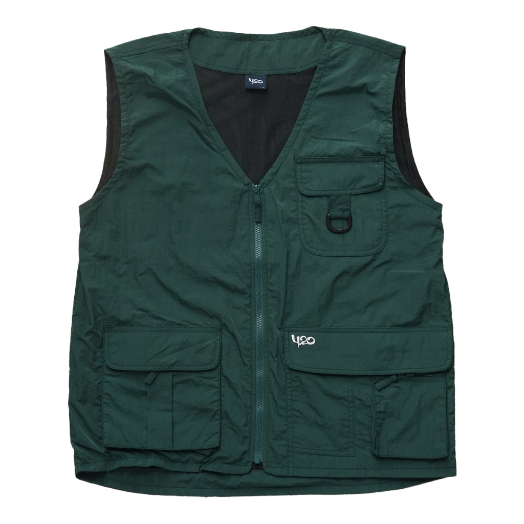 4.20 Vest Mono Tone Green Dusky Crinkle