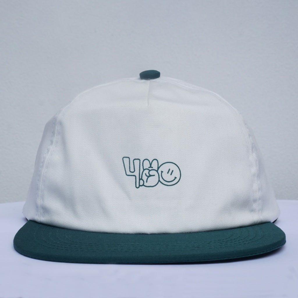 4.20 Hat Smillo Drift White Green Twill Cotton