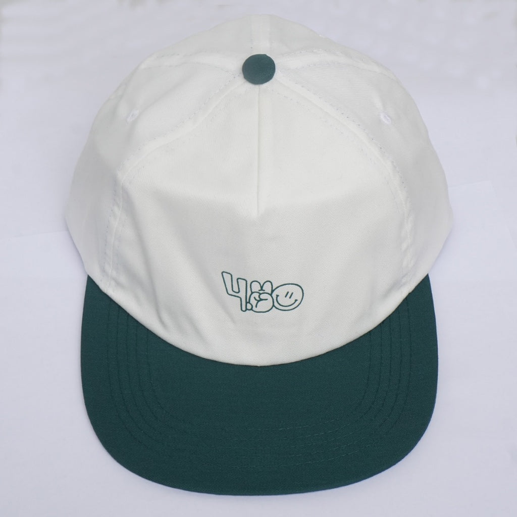 4.20 Hat Smillo Drift White Green Twill Cotton