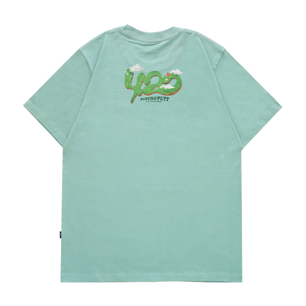 4.20 T-Shirt Pitch And Putt Feldspar Green 24s Cotton