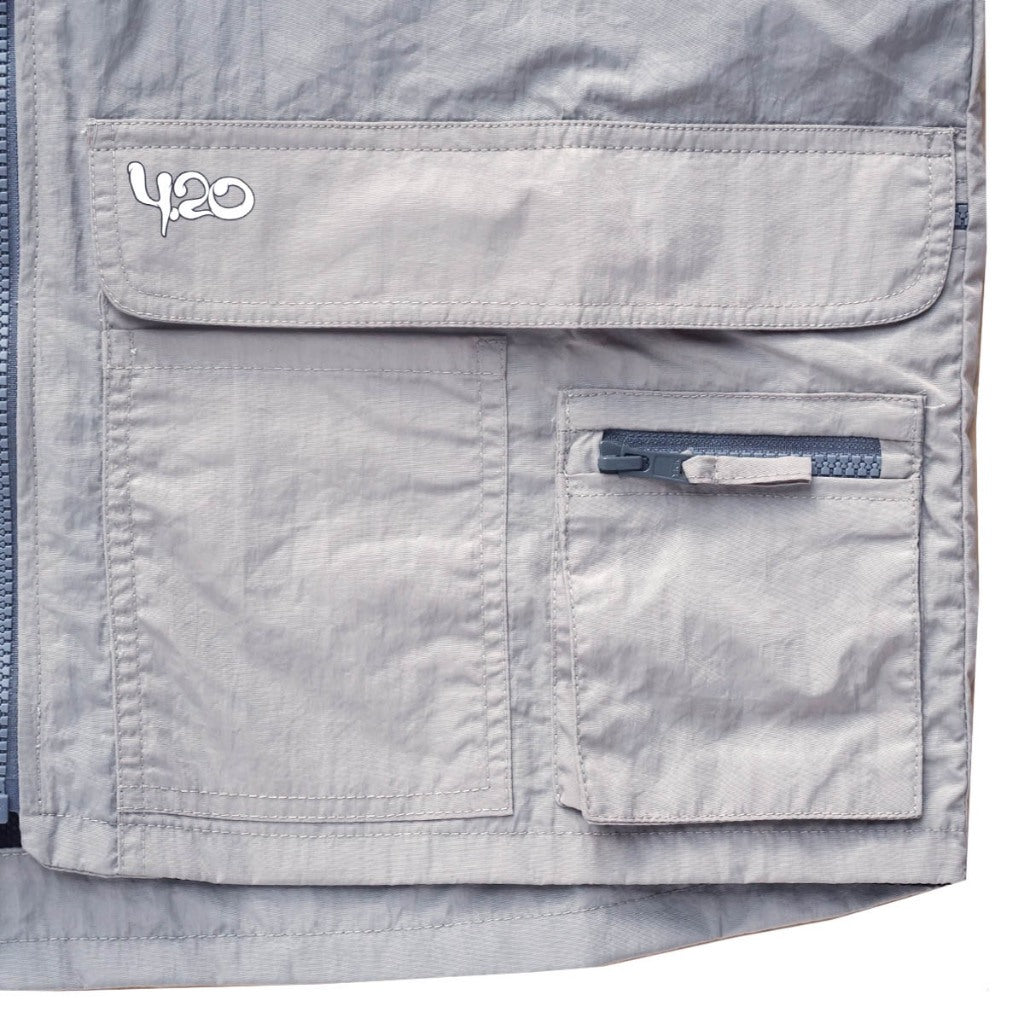 4.20 Vest Mono Tone Grey Dusky Crinkle